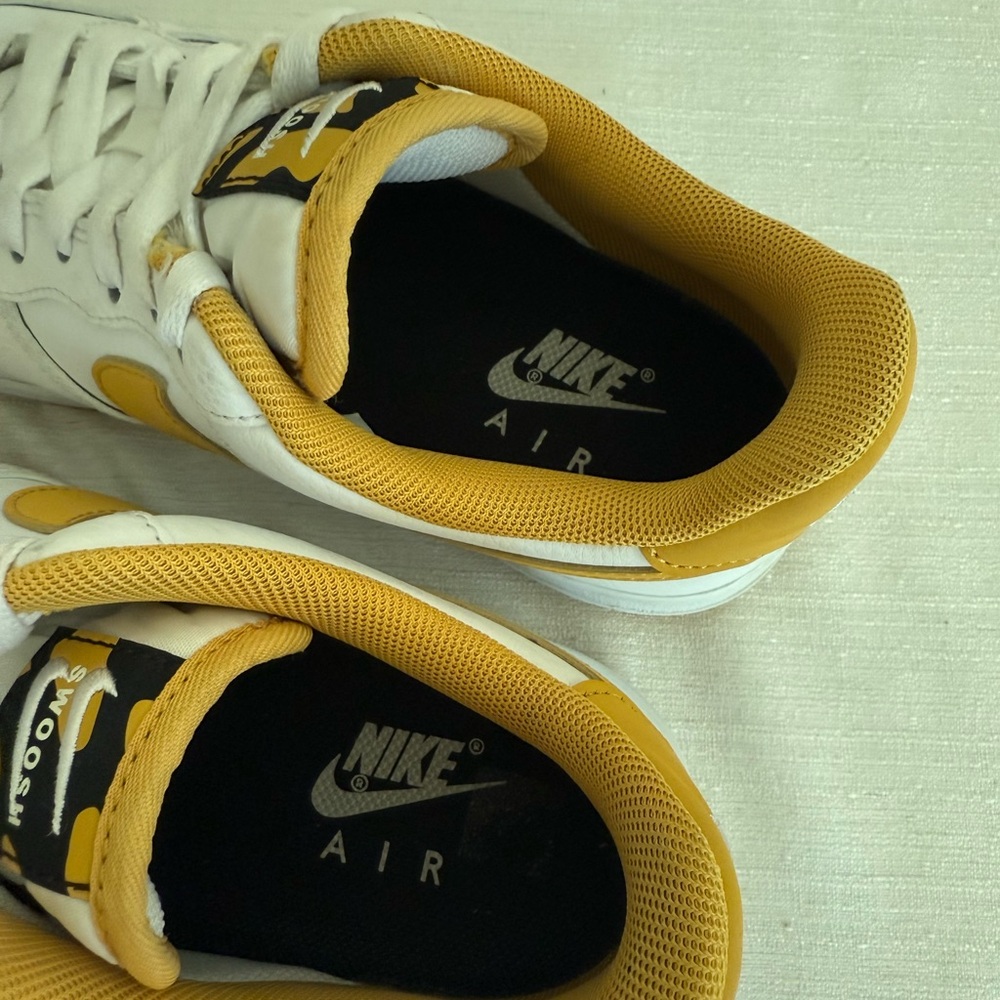 Nike Air White/Gold Leather Casual Sneakers - Picture 10 of 12
